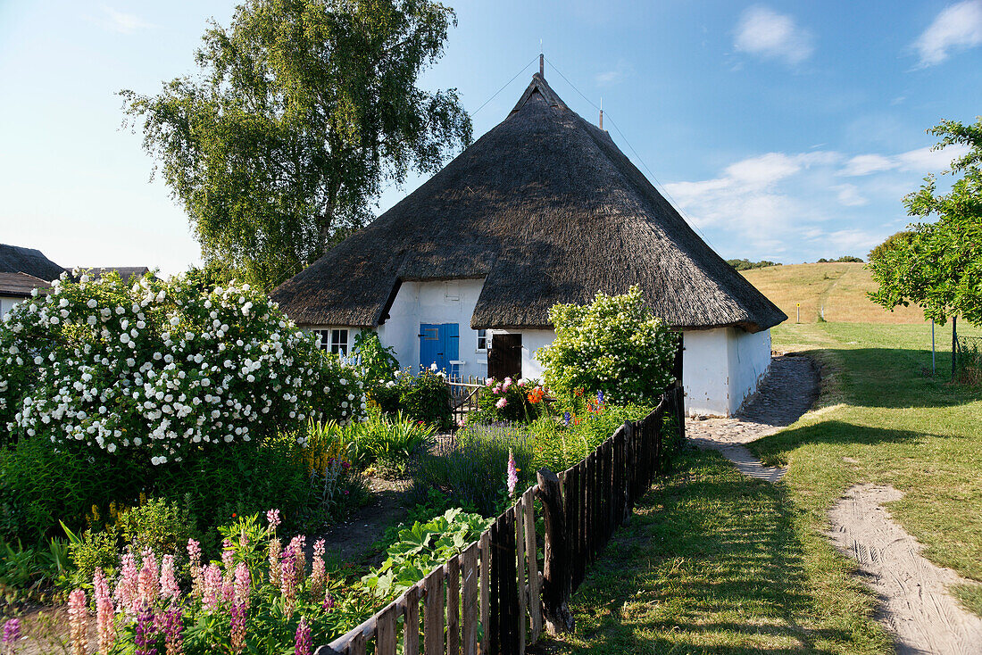 Picturesque Pastor's Widow House, Gross Zicker, Moenchgut, Ruegen, Mecklenburg-Western Pomerania, Germany, Europe