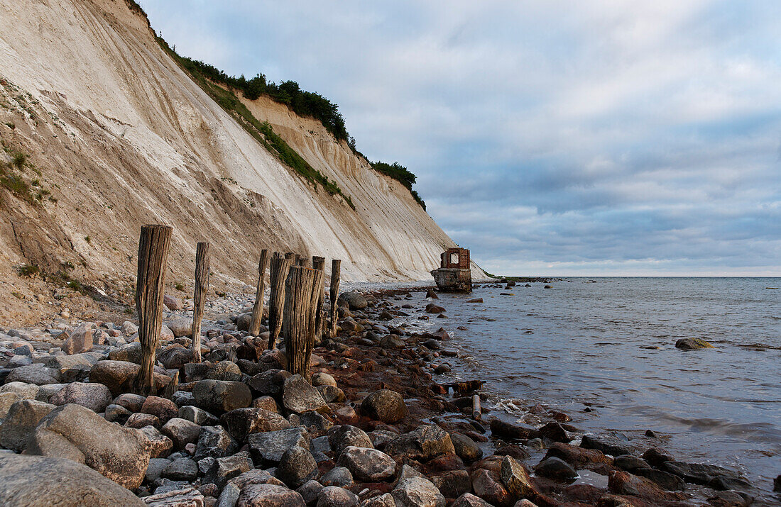 Deserted Baltic sea beach at Cape Arkona, Ruegen, Mecklenburg-Western Pomerania, Germany, Europe
