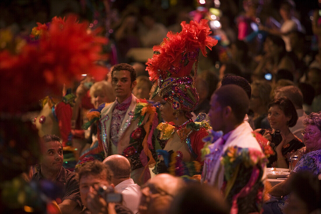 Audience interaction at colorful dance and music show at Tropicana Cabaret Club, Havana, Cuba