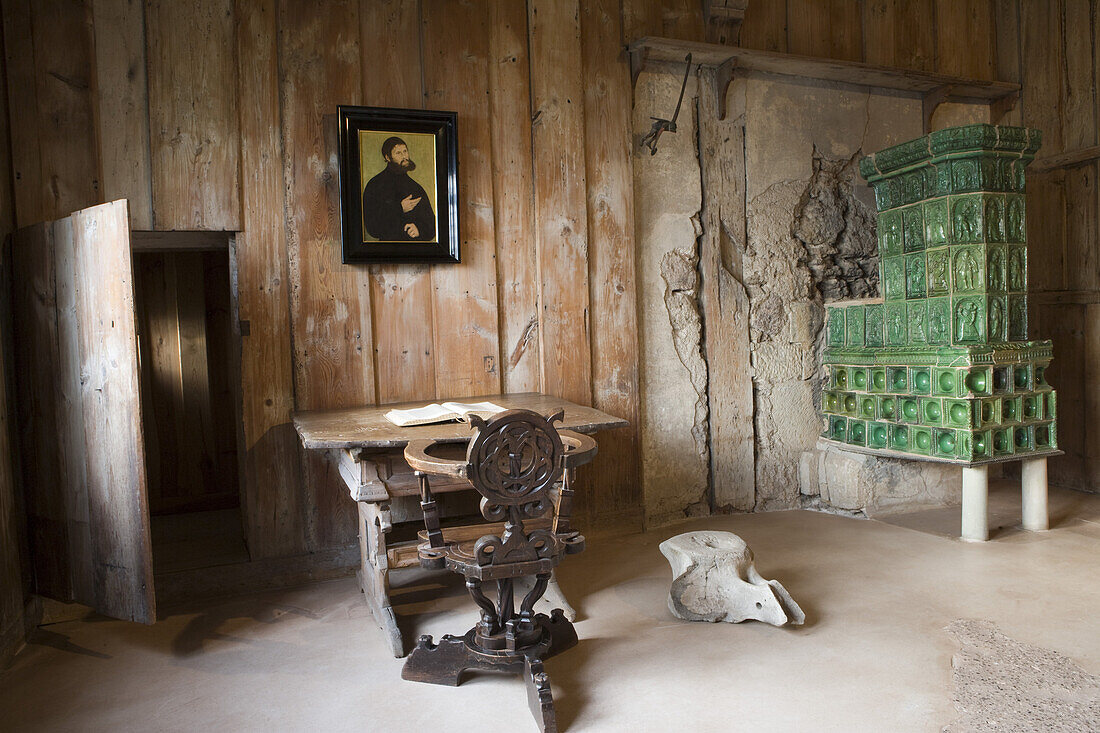 Die Lutherstube: der Ort der Bibelübersetzung, Wartburg, Eisenach, Thüringen, Deutschland, Europa