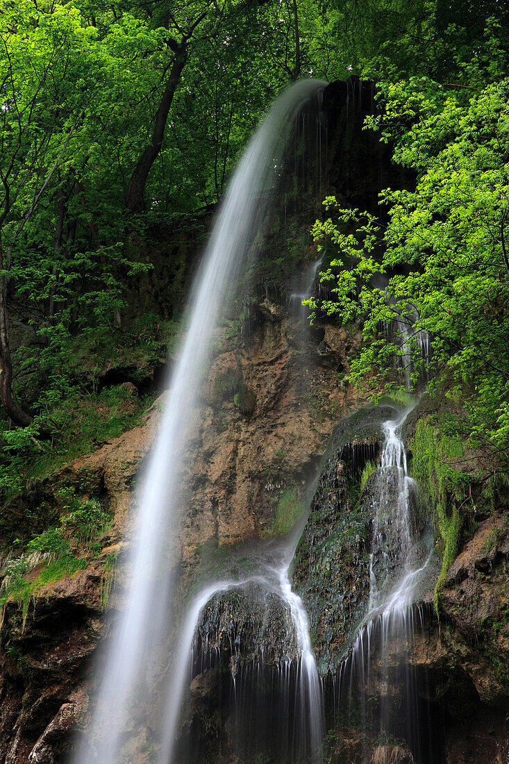 Waterfall, near Bad Urach, Swabian Alb, Baden-Württemberg, Germany