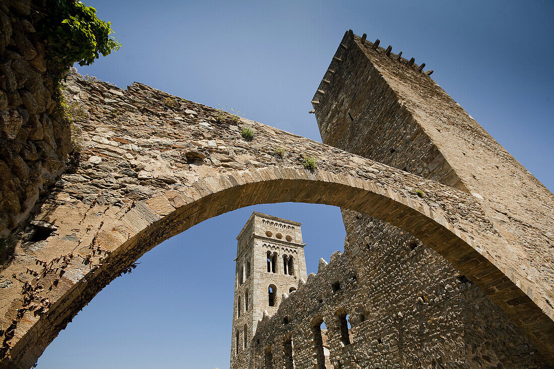 Sant Pere de Rodes Romanic Monastery, Port de la Selva, Emporda, Cap de Creus, Girona Province, Catalonia, Spain