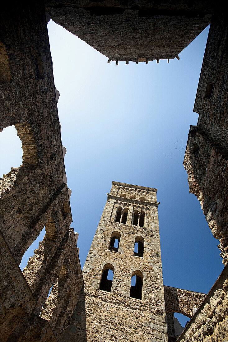 Sant Pere de Rodes Romanic Monastery, Port de la Selva, Emporda, Cap de Creus, Girona Province, Catalonia, Spain