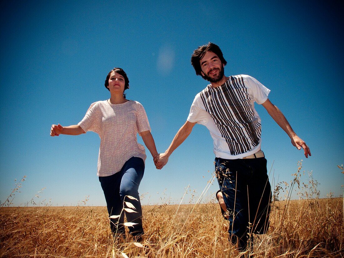 Campo, Castilla, Palencia, Pareja, Salto, Trigo, V07-987488, agefotostock 