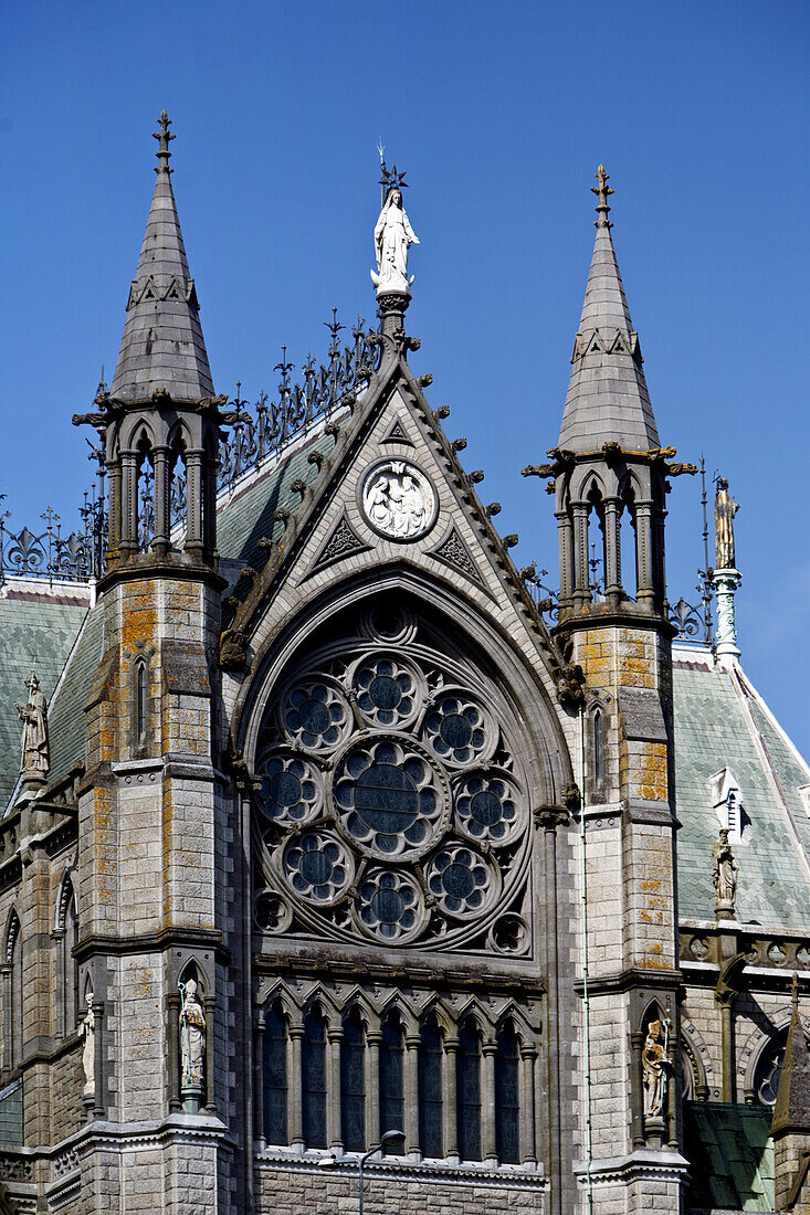 Detail of facade of the Cobh Cathedral, Cobh, County Cork, Ireland