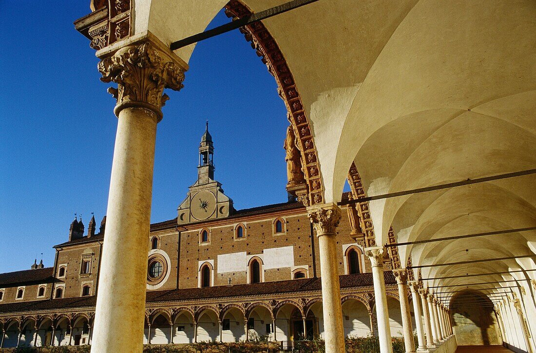 Pavia  Italy  The great cloister of the Certosa di Pavia