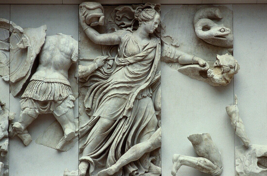 Berlin  Germany  Detail of Frieze from the Pergamon Altar Pergamon Museum