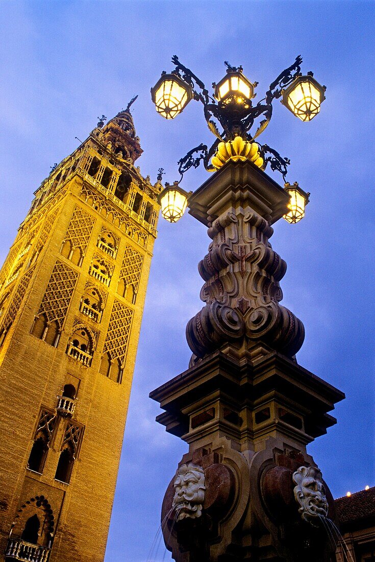 Giralda as seen from Virgen de los Reyes square  Seville, Andalusia, Spain