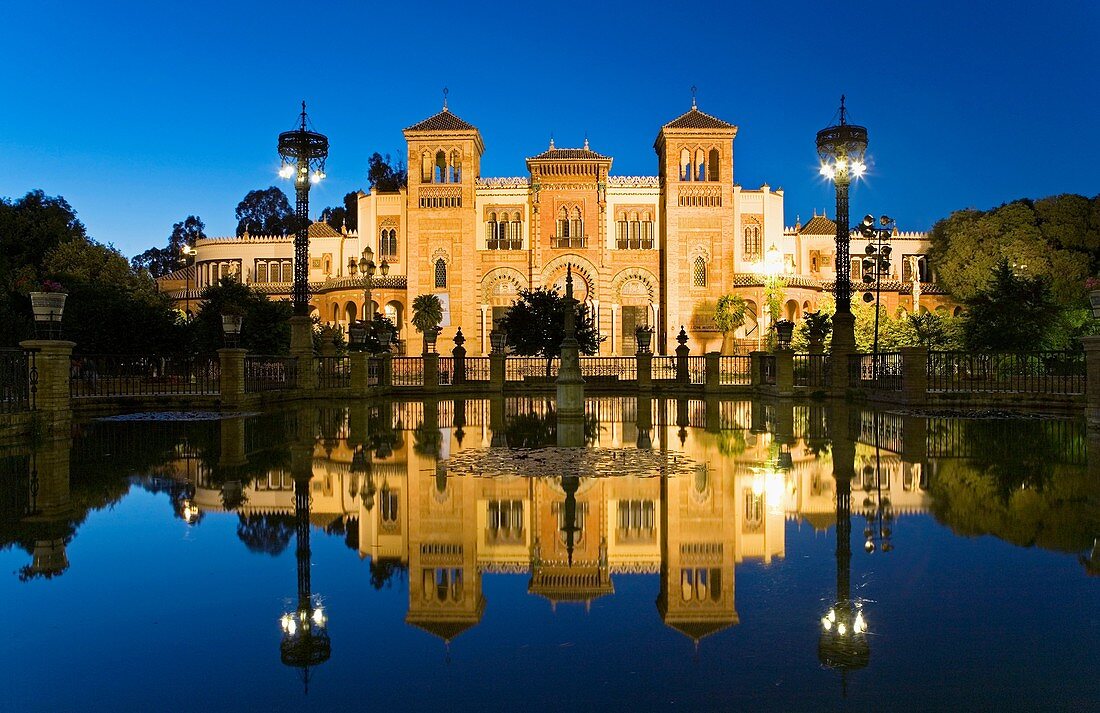 Museum of Arts and Popular Customs in Maria Luisa´s Park  It was constructed for the Ibero-American exhibition of 1929 by Aníbal Gonzalez  Seville, Andalusia, Spain