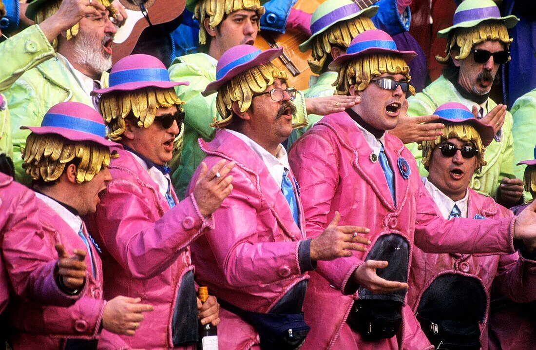 Carnival Parade of choirs in Segunda Aguada Avenue Cádiz, Andalusia, Spain