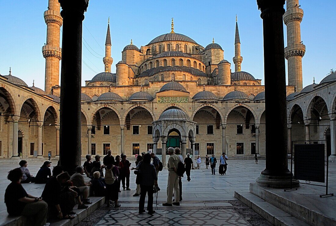 Courtyard of Mosque Sultan Ahmet, Blue Mosque  Istanbul  Turkey