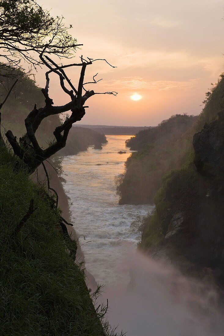 The Murchison Falls of the river nile in Uganda during sunset  Africa, East AFrica, Uganda, January 2008