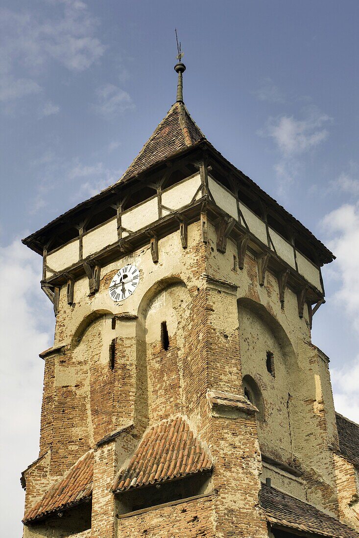 The german fortified church of Valea Viilor Wurmloch in Transsilvania, listed as UNESCO World Heritage  Most Germans have left Romania beginning of 1990ies  Europe, Eastern Europe, Romania, July 2008