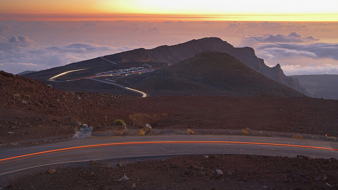 Sunrise on the Haleakala volcano, Maui, Hawaii, USA, America