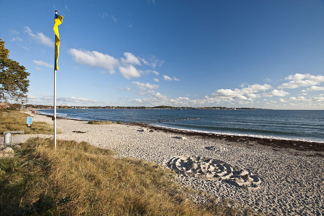 Sandy beach at Baltic Sea, Danisch Nienhof, Schwedeneck, Schleswig-Holstein, Germany