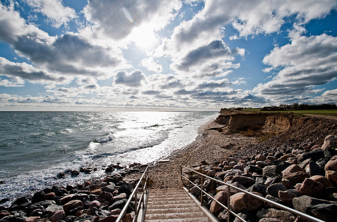 Steep coast near Schonhagen, Brodersby, Schleswig-Holstein, Germany