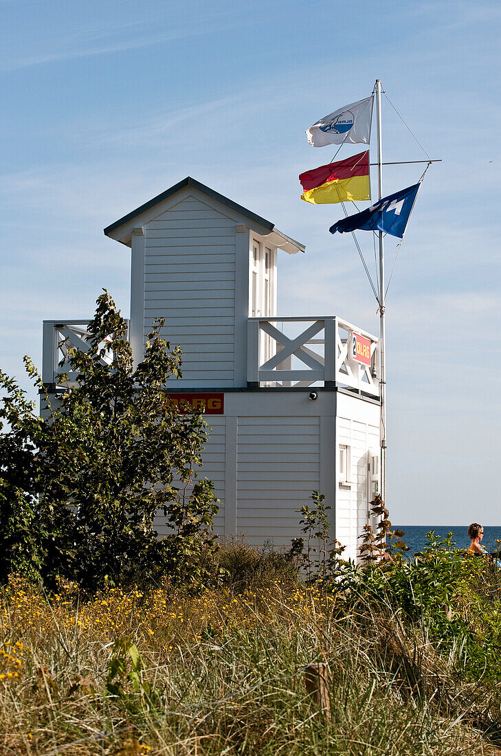 Watch tower at beach, Boltenhagen, Bay of Mecklenburg, Mecklenburg-Vorpommern, Germany