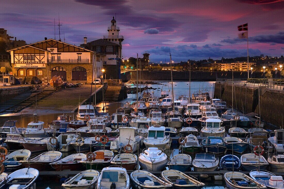 boats at daybrake in Getxo Port  Getxo, Bizkaia, Spain, Europe