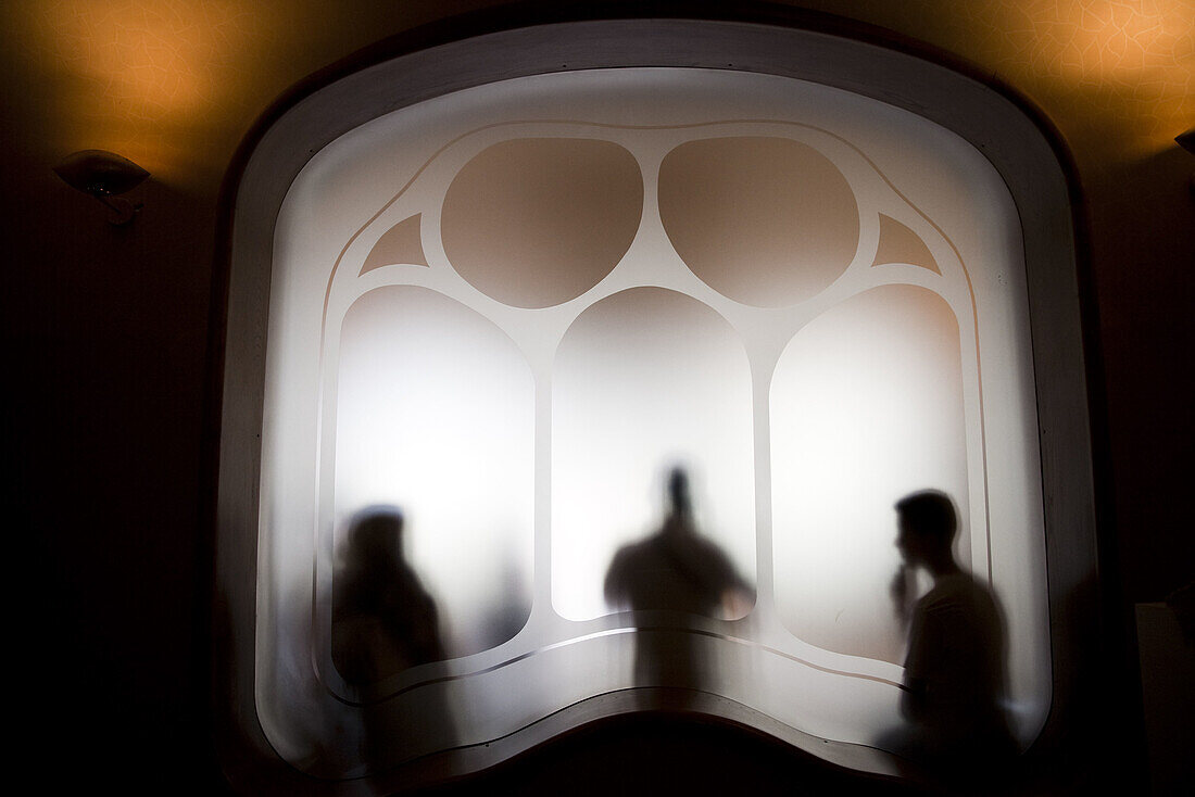 Window in the Casa Batllo by Gaudi, Barcelona. Catalonia, Spain