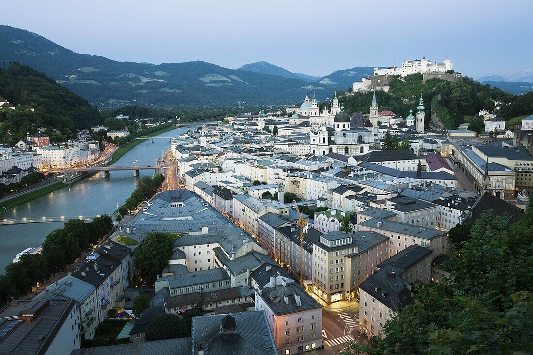 Old town and Hohensalzburg castle, Salzburg, Austria