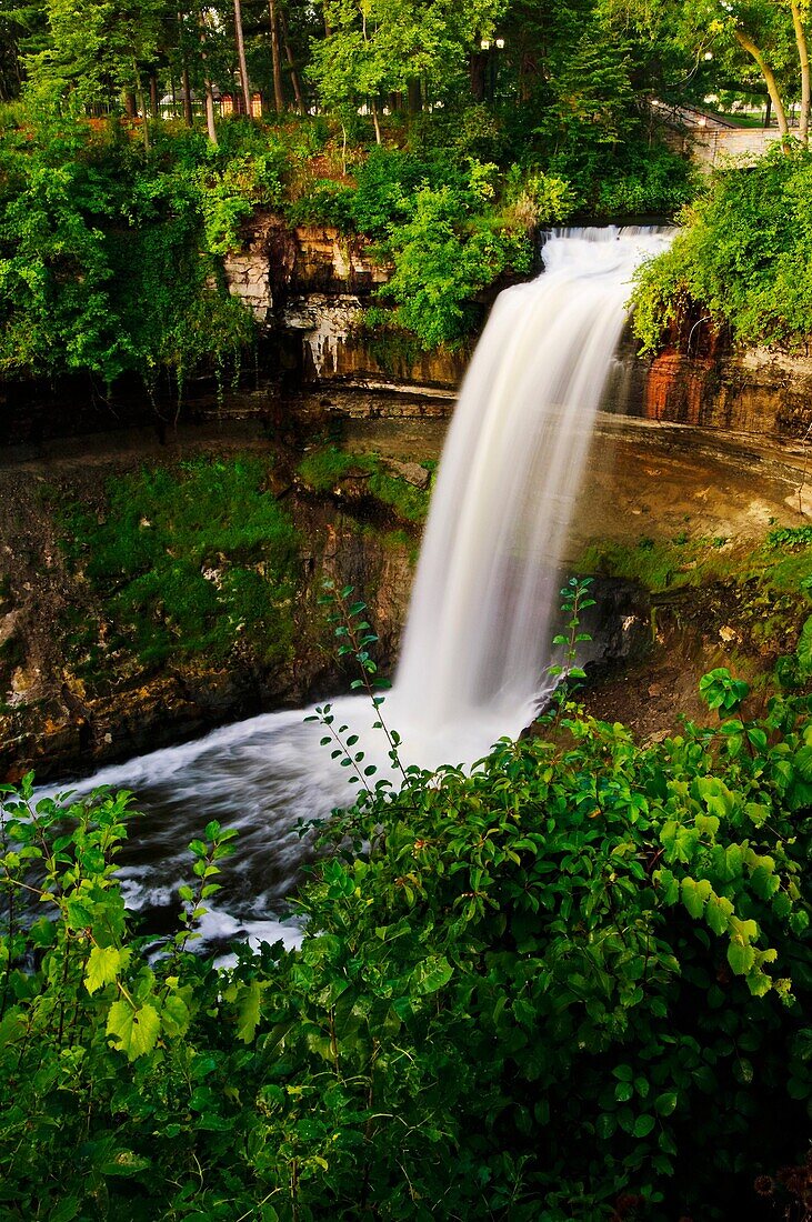 53 foot tall Minnehaha falls on Minnehaha Creek  The translation of the name is ´curling water´ or ´waterfall´  The name comes from the Dakota language elements mni, meaning water, and haha, meaning waterfall