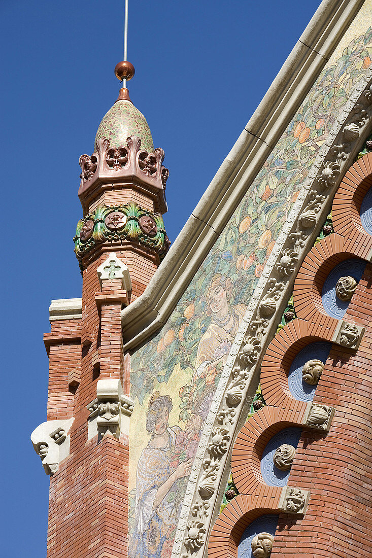 'Spain. Valencia. Colon Market, is a historic art nouveau building; it was built in 1914-16 by Francisco Mora'