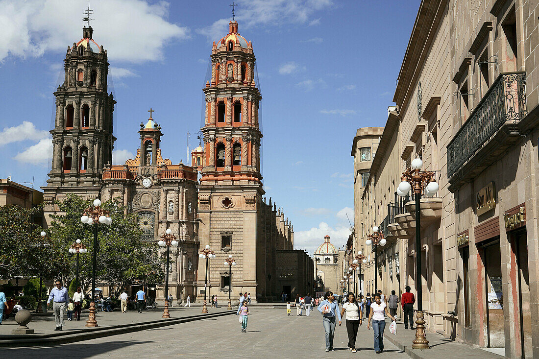 Mexico. Colonial City. San Luis de Potosí. Plaza de Armas. Cathedral.
