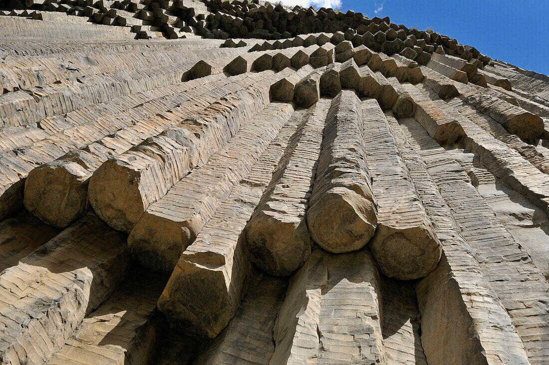 huge basalt columns at Awan Gorge near Garni, Canyon, Kotayk region, Armenia, Asia