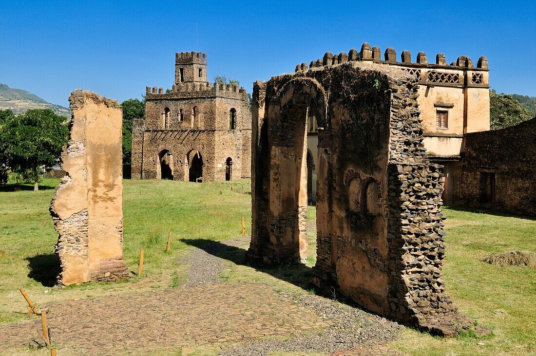 Library and Fasiladas Archive, Royal Enclosure Fasil Ghebbi, UNESCO World Heritage Site, Gonder, Gondar, Amhara, Ethiopia, Africa