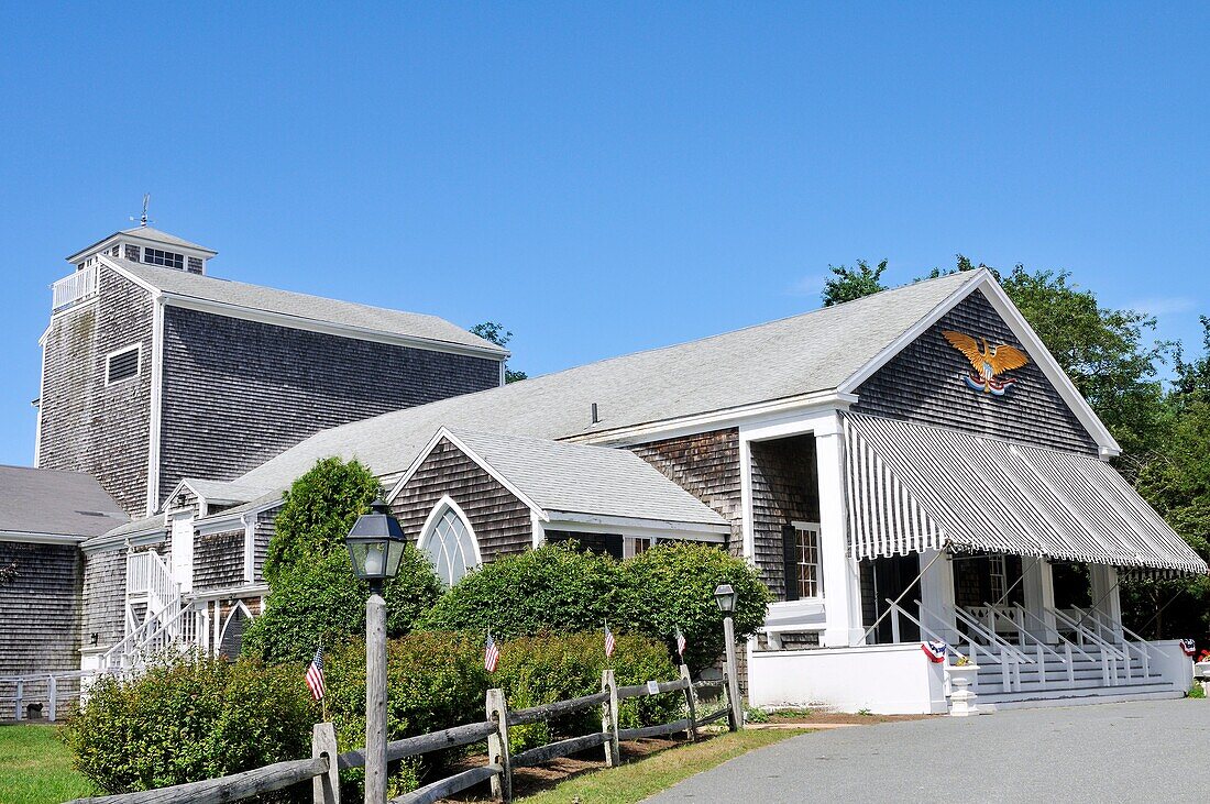 Exterior of Cape Cod Playhouse theater in Dennis