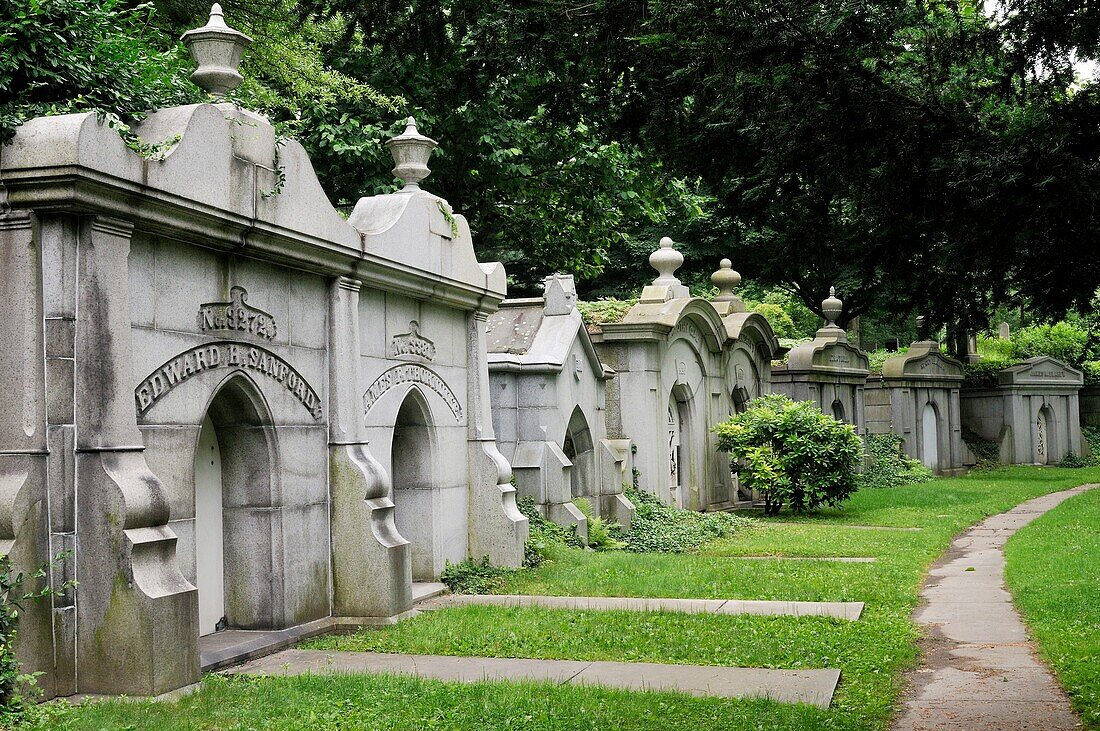 Burial tombs in cemetery