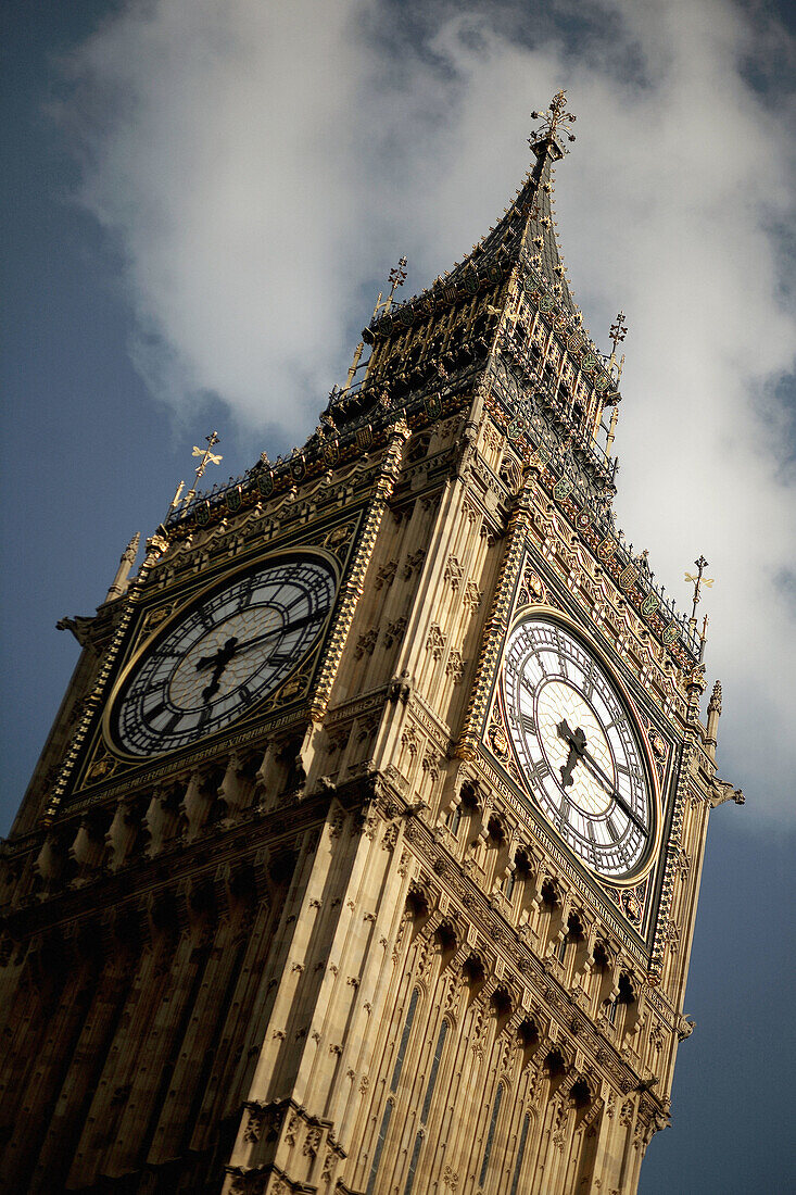 Close up of the Big Ben clock face in London