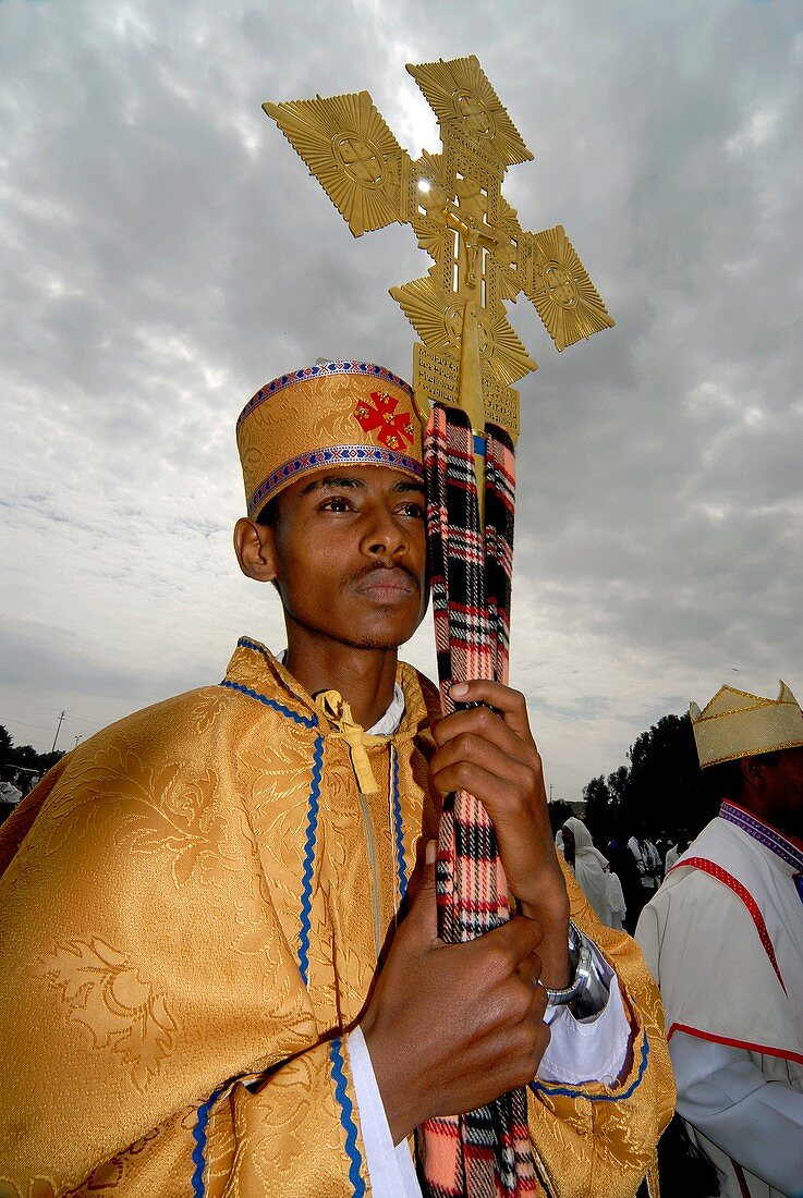 Africa,Eritrea,Asmara,Meskel is an annual religious holiday of the Eritrean Orthodox Church commemorating the discovery of the True Cross by Queen Eleni Saint Helena in the fourth century,It Includes the burning of a large bonfire, or Damera, based on the