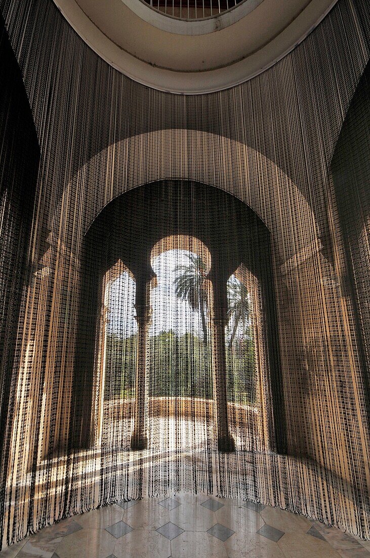 Curtain of black pearls by Olaf Nicolia, Andalusian Center of Contemporary Art in the La Cartuja monastery, Sevilla, Andalucía, Spain, Europe october-2009