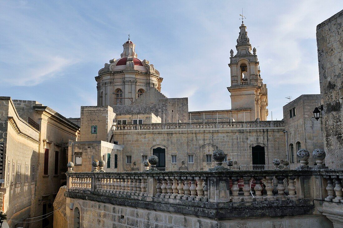 Mdina Cathedral also know as St Paul´s Cathedral, Mdina, Malta, Europe, november 2009
