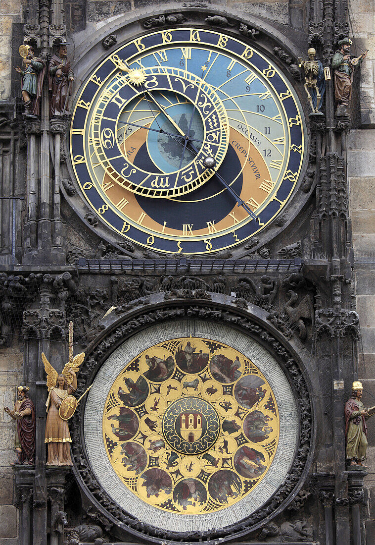 Czech Republic, Prague, Old Town Hall, astronomical clock