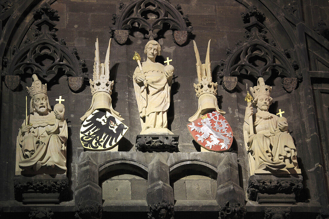 Czech Republic, Prague, Old Town Bridge Tower, statues