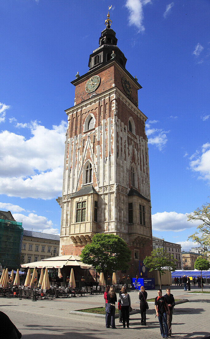 Poland, Krakow, Main Market Square, Town Hall Belfry