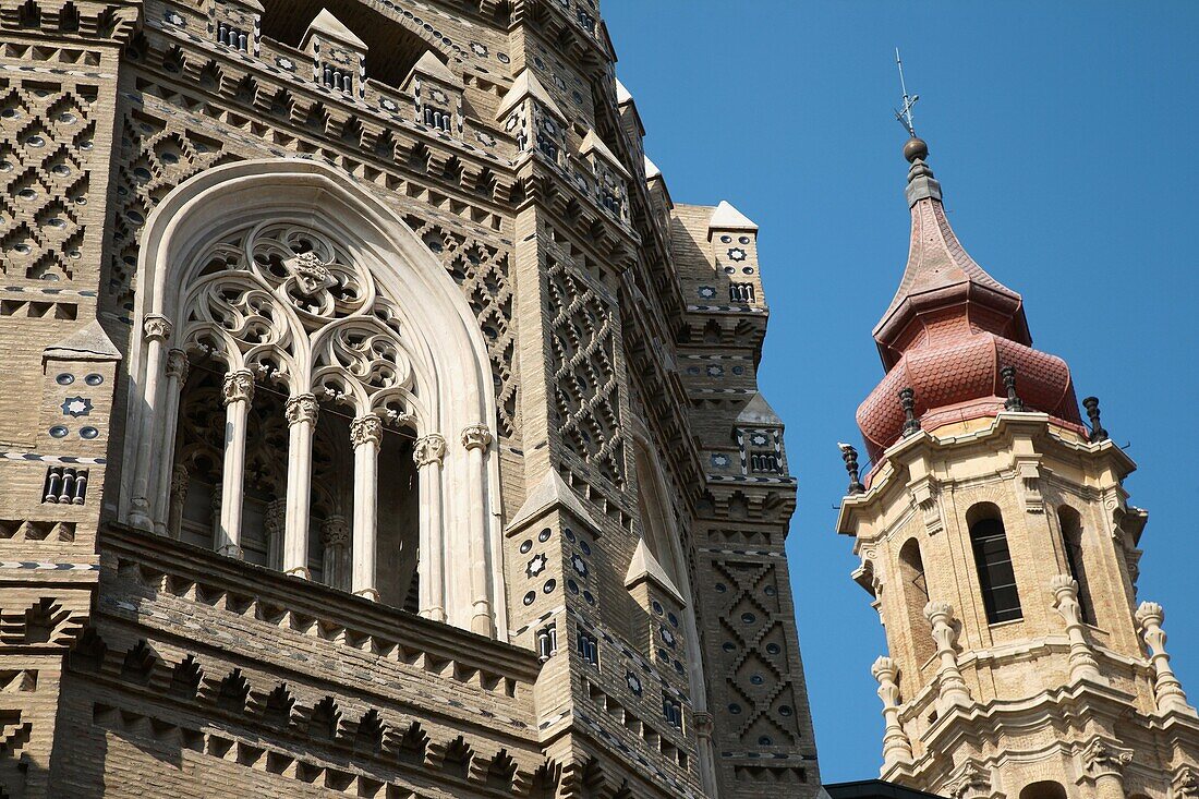 Facade of Seo Cathedral, Zaragoza - Saragossa, Aragon, Spain