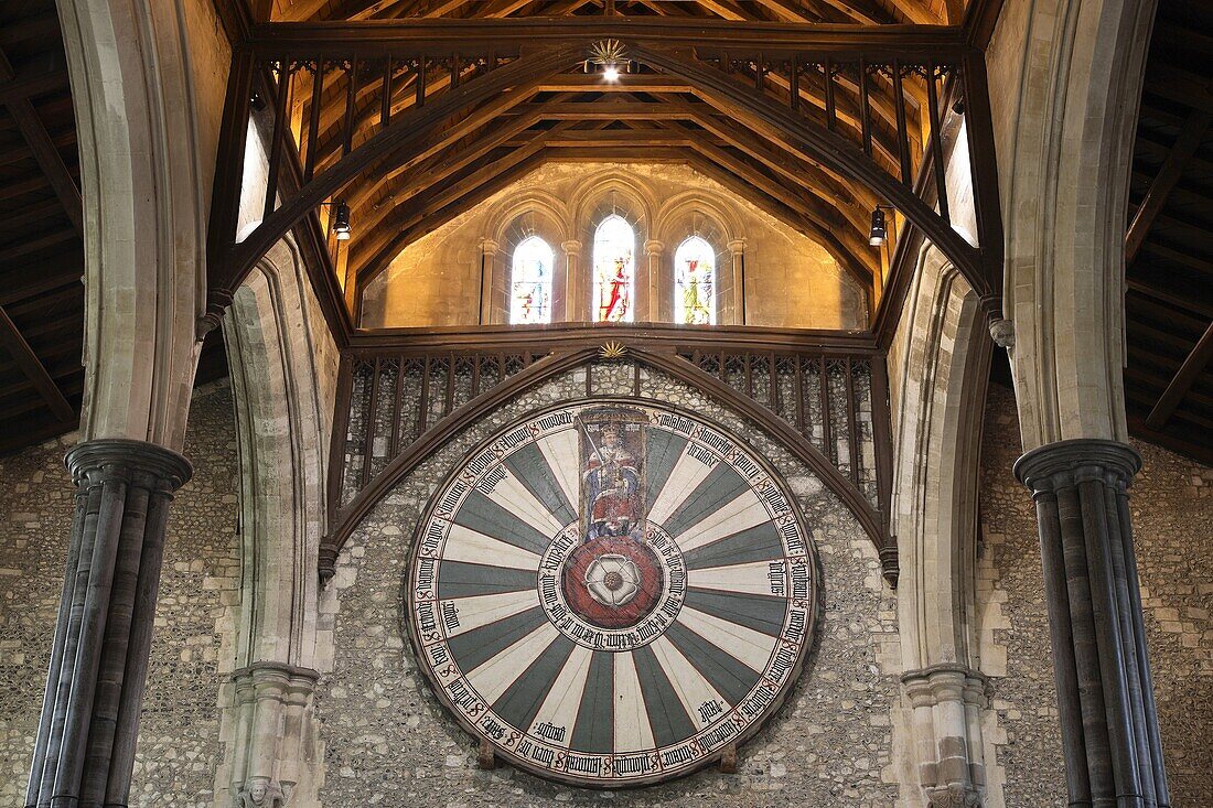 The Round Table, The Great Hall, Winchester, Hampshire, England, UK