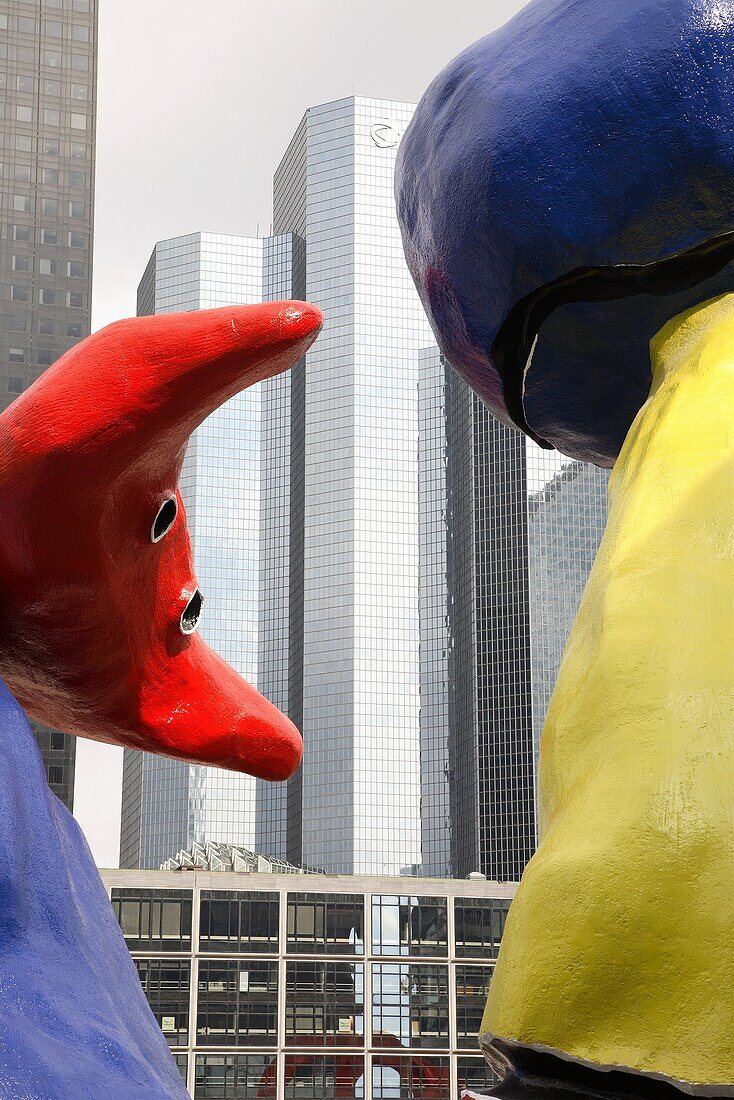 Total Head Quarters and Modern Art Sculpture, La Defense - Business District, Paris, France, Europe