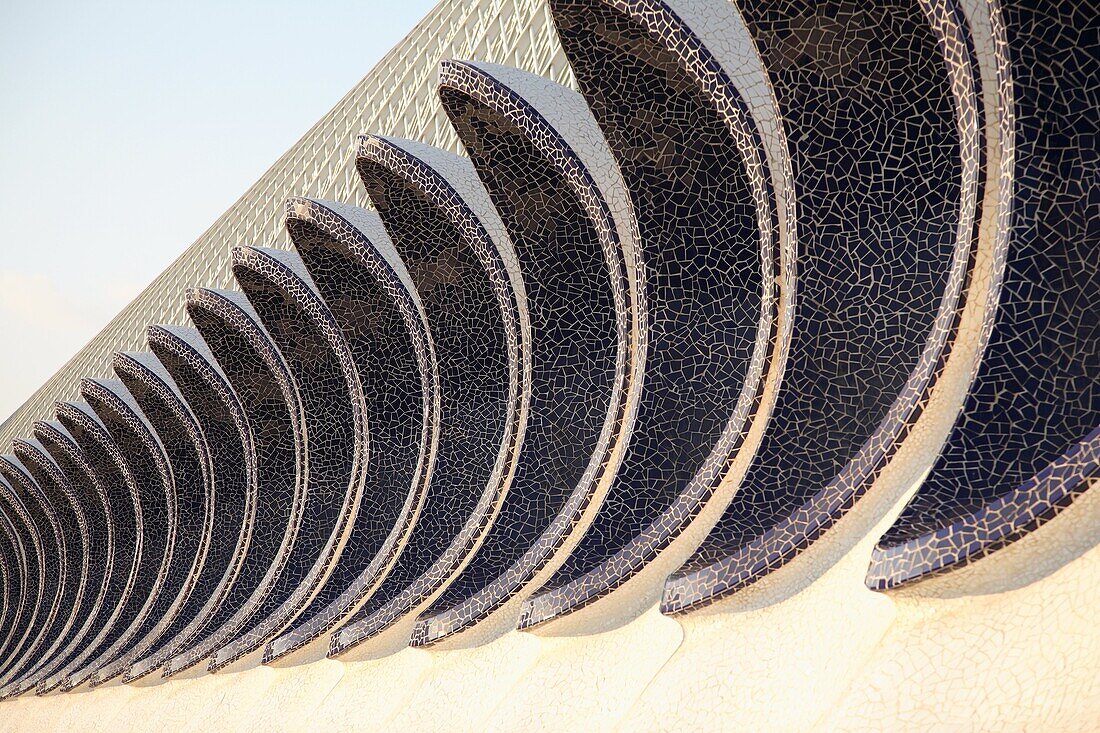 Detail on Umbracle, The Arts and Science City by Calatrava, Valencia, Spain