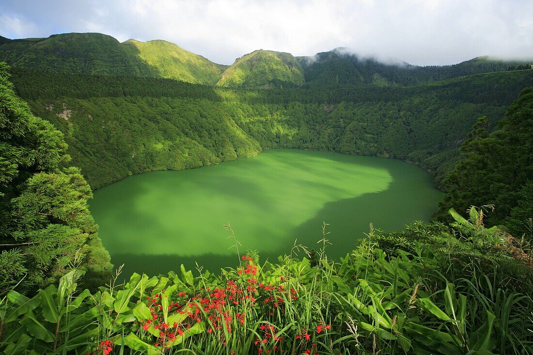 Santiago lake, in Sete Cidades crater  Sao Miguel island, Azores islands, Portugal