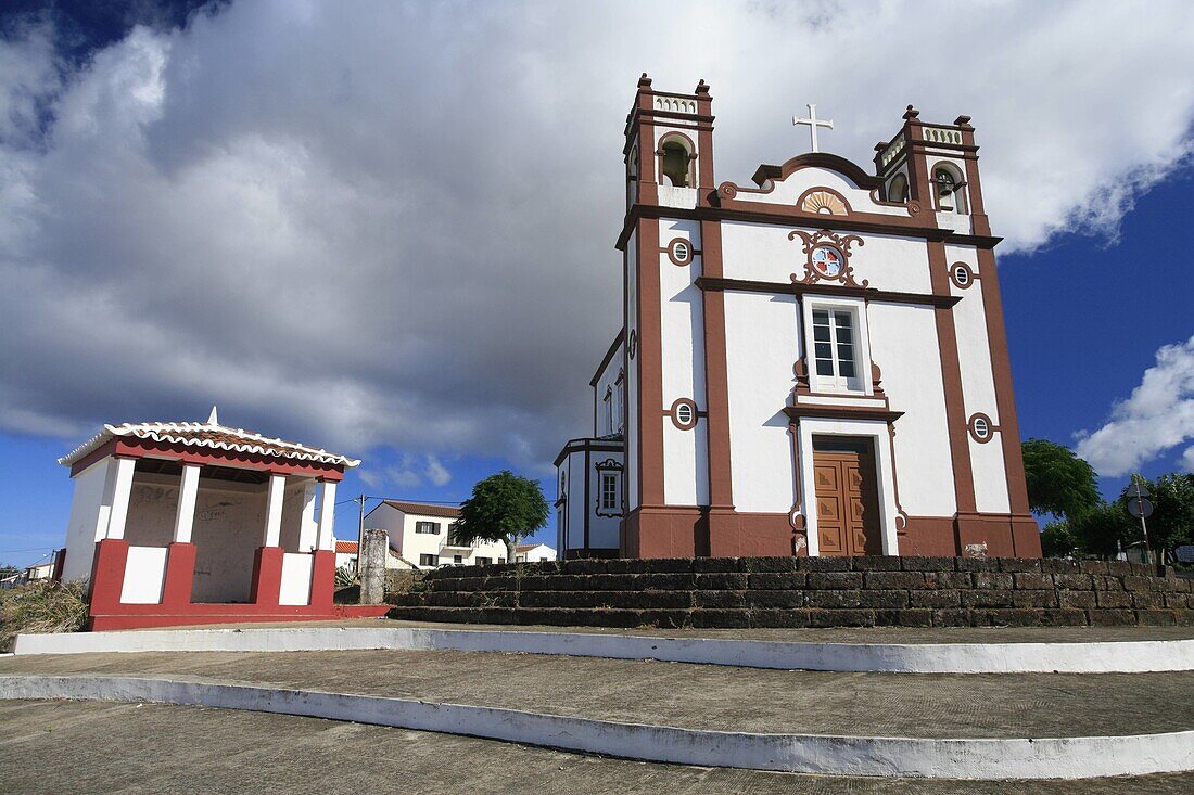 The Santo Antao church, in the town of Vila do Porto  Santa Maria island, Azores, Portugal