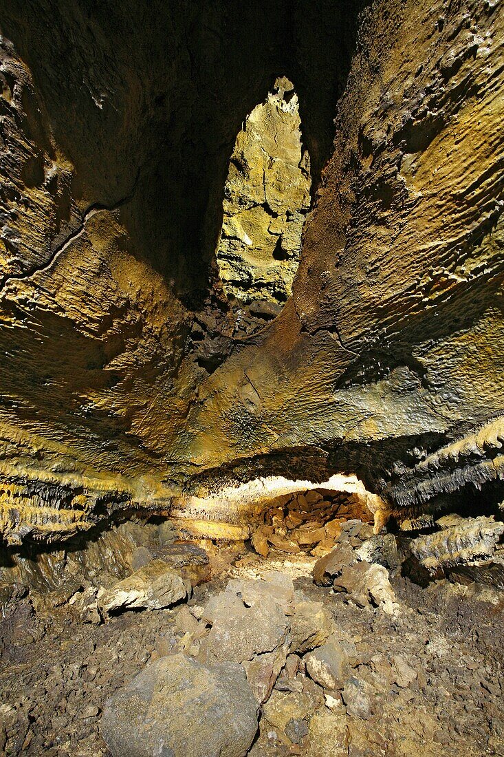 Gruta do Carvao lava tube cave  Sao Miguel island, Azores islands, Portugal