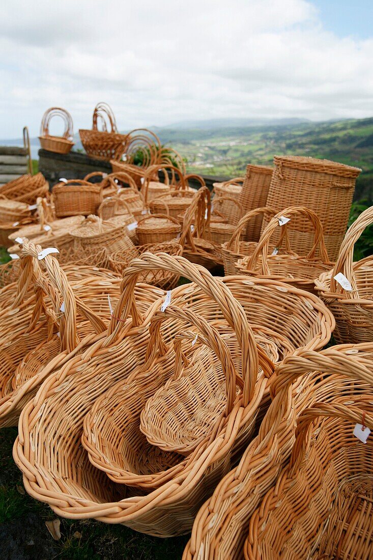 Wicker baskets  Azores islands handicraft, made in Agua de Pau, Sao Miguel island