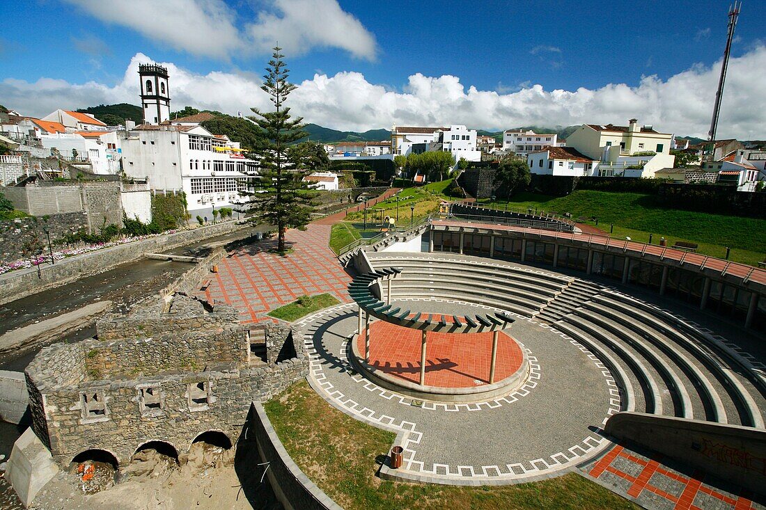 The city gardens and the amphitheatre in the portuguese city of Ribeira Grande  Azores islands, Portugal
