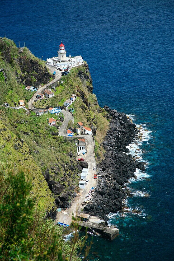 The lighthouse in the town of Nordeste  Sao Miguel island, Azores
