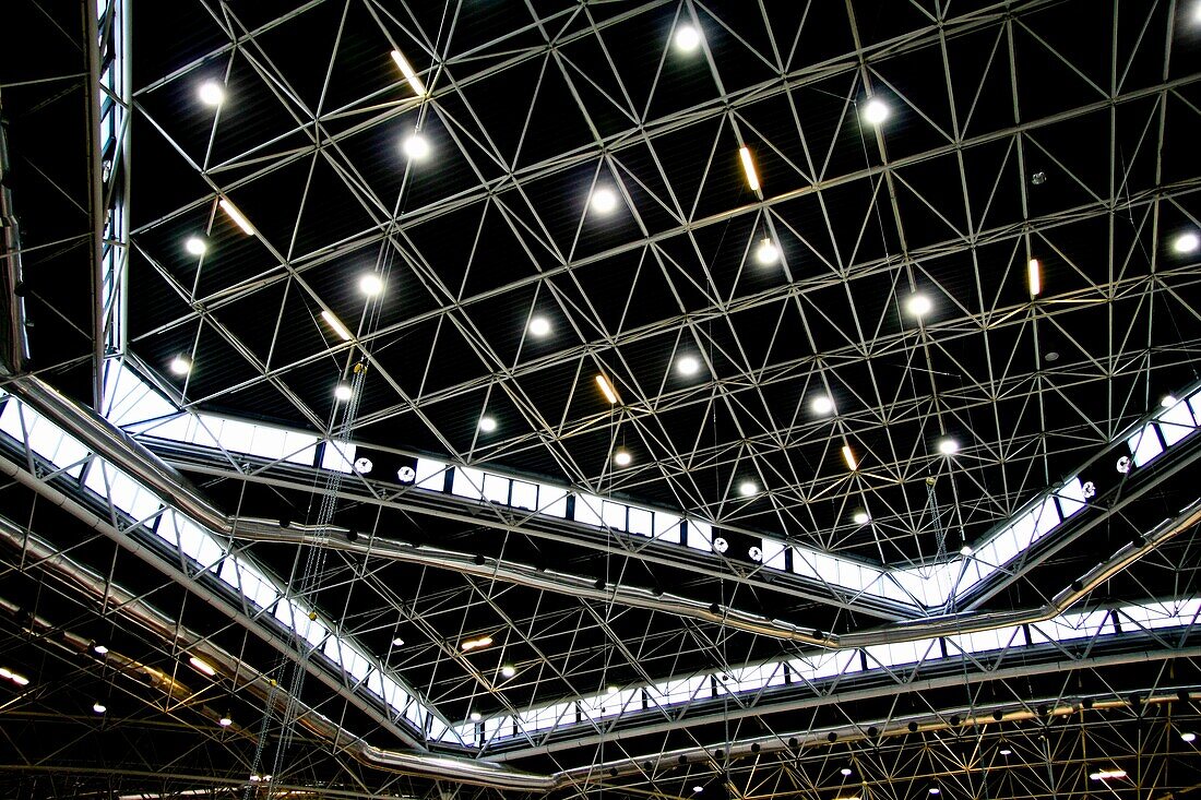 Ceiling of exhibition center, Valencia. Comunidad Valenciana, Spain