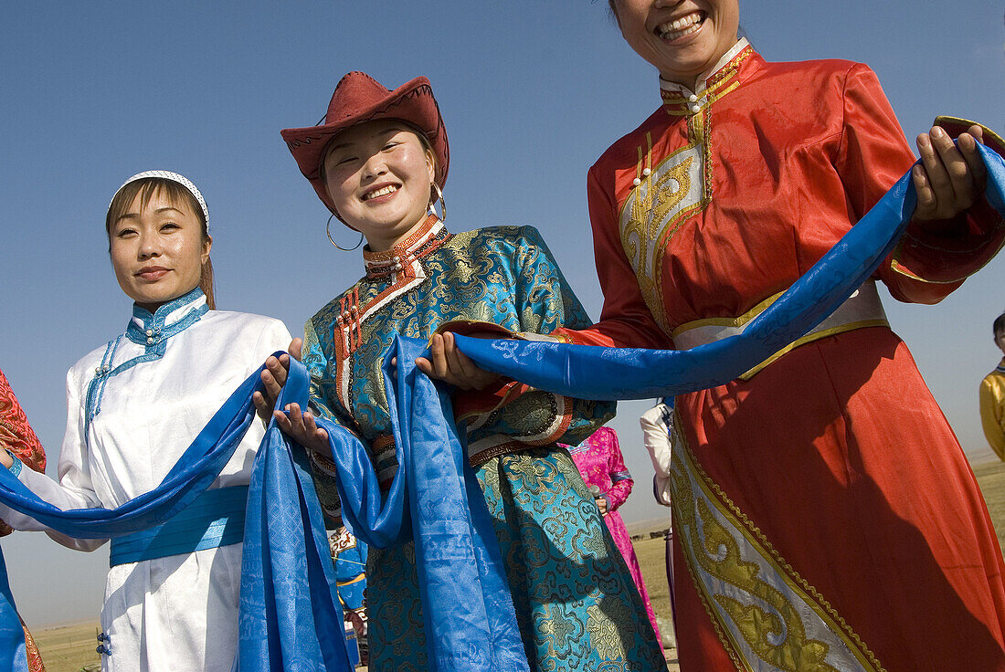 Welcome Mongolian ceremony, Huhenuoer grassland, Inner Mongolia, China
